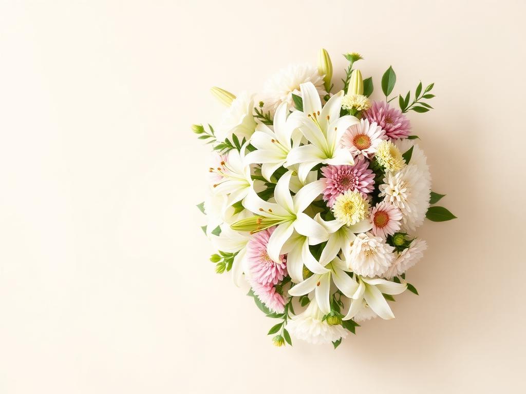 Coroa de flores brancas para homenagem
